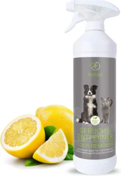 Nutrani Geurverwijderaar, 750 Ml, Natuurlijke Enzymreiniger Als Gebruiksklare Spray Met Biologische Werking, Verwijdert Geurtjes, Urine, Poep En Vlekken Van Honden En Katten