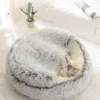 Mooki Nova Plushe - Kattenmand - Luxe Kattenbed - Kattenkussen - Cavebed - Donut - Extra Zacht & Comfortabel - Hondenmand - Lichtblauw - 50 Cm