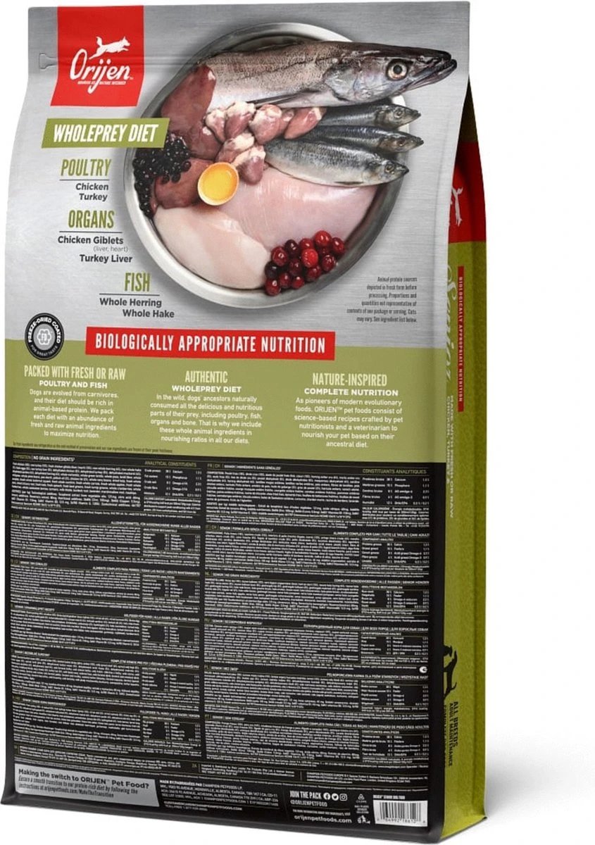 Orijen Whole Prey Senior Dog - Kip & Kalkoen - Hondenvoer - 11.4 Kg 5 Orijen Whole Prey Senior Dog - Kip & Kalkoen - Hondenvoer - 11.4 Kg - Afbeelding 5