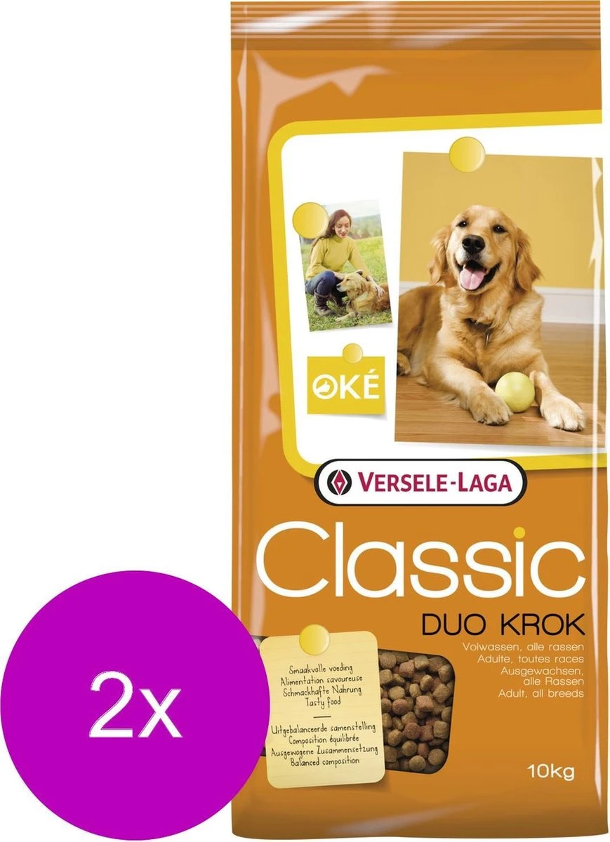Versele-Laga Classic Duo Krok - Hondenvoer - 2 X 10 Kg 1 Versele-Laga Classic Duo Krok - Hondenvoer - 2 X 10 Kg