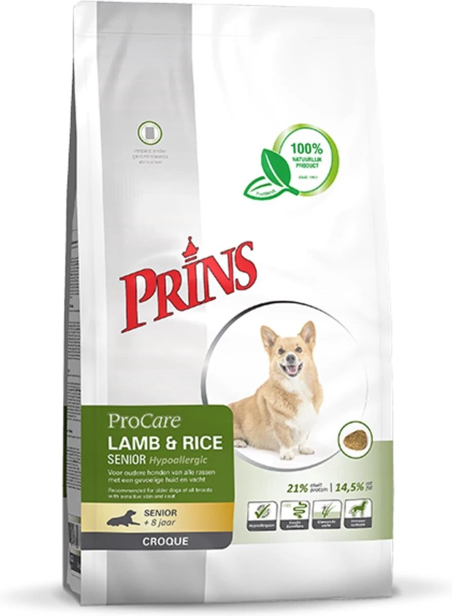 Prins ProCare Croque Lam & Rijst Senior 10 Kg - Hond 1 Prins ProCare Croque Lam & Rijst Senior 10 Kg - Hond