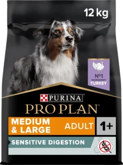 Pro Plan Graanvrij Medium & Large Adult Sensitive Digestion - Honden Droogvoer- Kalkoen - 12 Kg -Hondenartikelen Winkel 895x1200