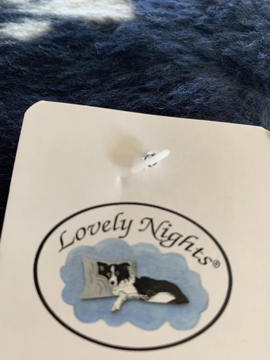 Lovely Nights Vetbed/kleed Blue With 2 Color Print Paw Met Bies 100x75 Rechthoek 2 Lovely Nights Vetbed/kleed Blue With 2 Color Print Paw Met Bies 100x75 Rechthoek - Afbeelding 2