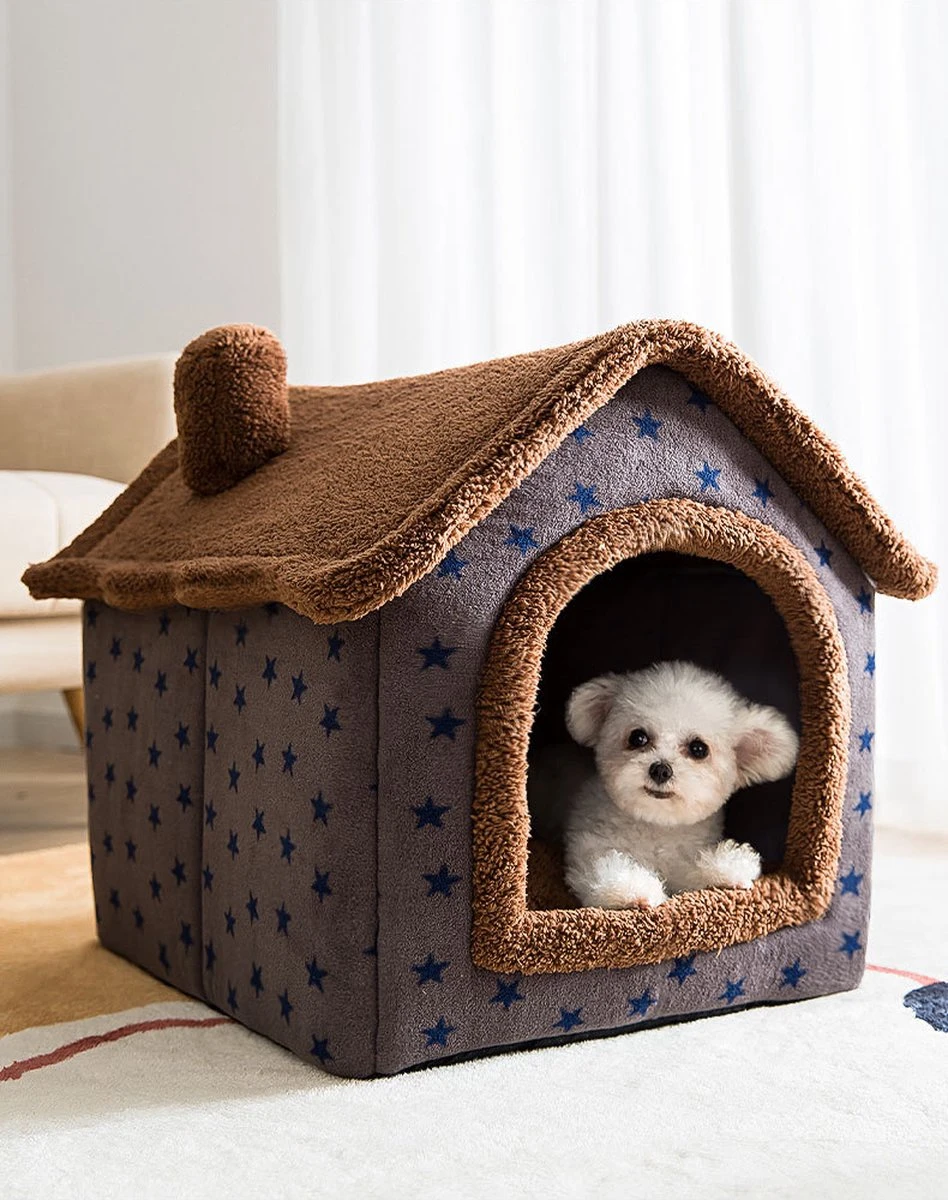 Château Animaux® Hondenhuis - Kattenhuis - 50 X 40x 46 Cm - Dierenhuis - Kattenhok - Hondentent - Hondenhuisjes Voor Binnen - Bruin 4 Château Animaux® Hondenhuis - Kattenhuis - 50 X 40x 46 Cm - Dierenhuis - Kattenhok - Hondentent - Hondenhuisjes Voor Binnen - Bruin - Afbeelding 4