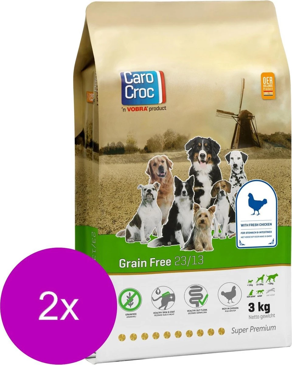 Carocroc Grain Free Gevogelte&Aardappel&Bieten - Hondenvoer - 2 X 3 Kg 2 Carocroc Grain Free Gevogelte&Aardappel&Bieten - Hondenvoer - 2 X 3 Kg - Afbeelding 2