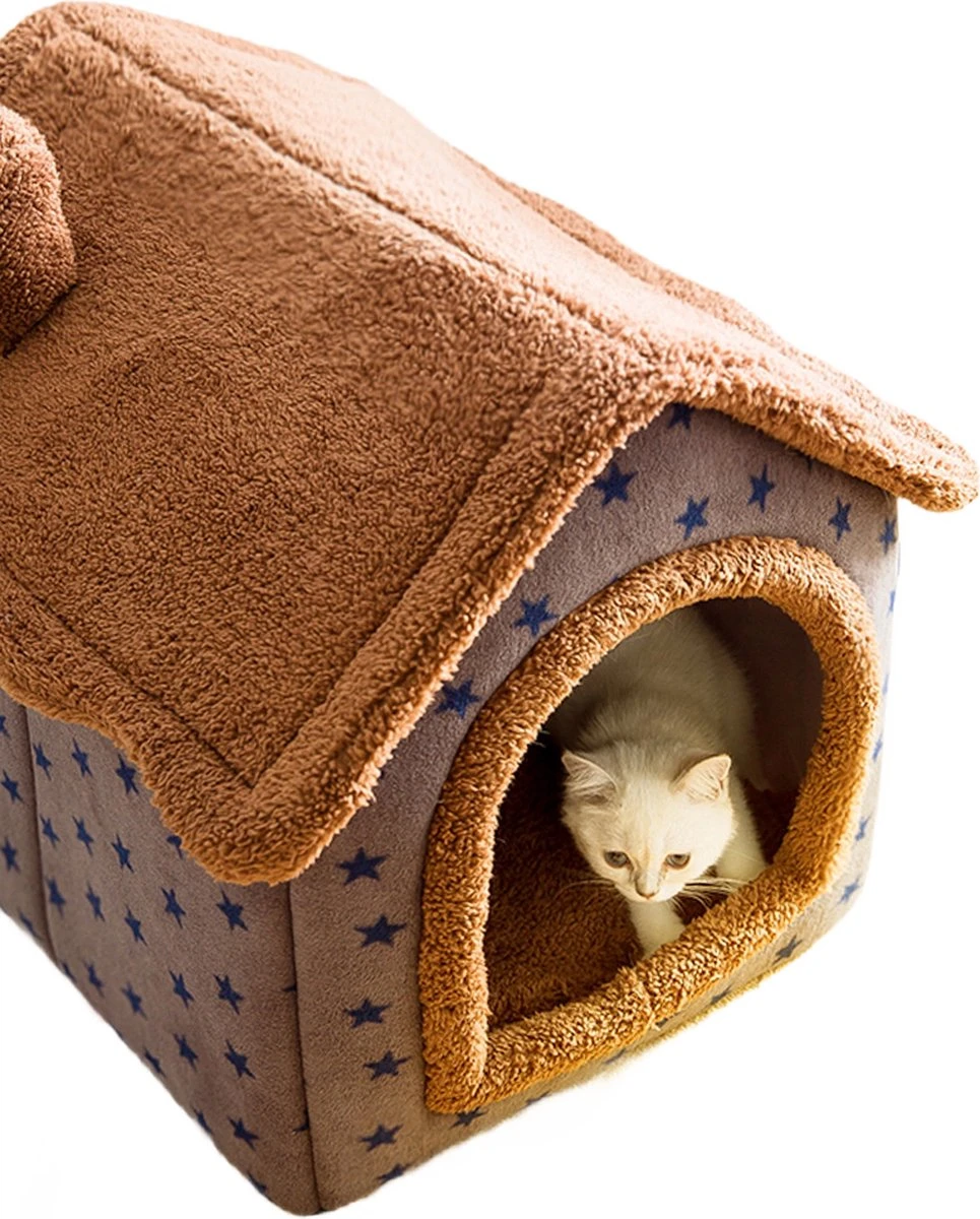 Château Animaux® Hondenhuis - Kattenhuis - 50 X 40x 46 Cm - Dierenhuis - Kattenhok - Hondentent - Hondenhuisjes Voor Binnen - Bruin 5 Château Animaux® Hondenhuis - Kattenhuis - 50 X 40x 46 Cm - Dierenhuis - Kattenhok - Hondentent - Hondenhuisjes Voor Binnen - Bruin - Afbeelding 5